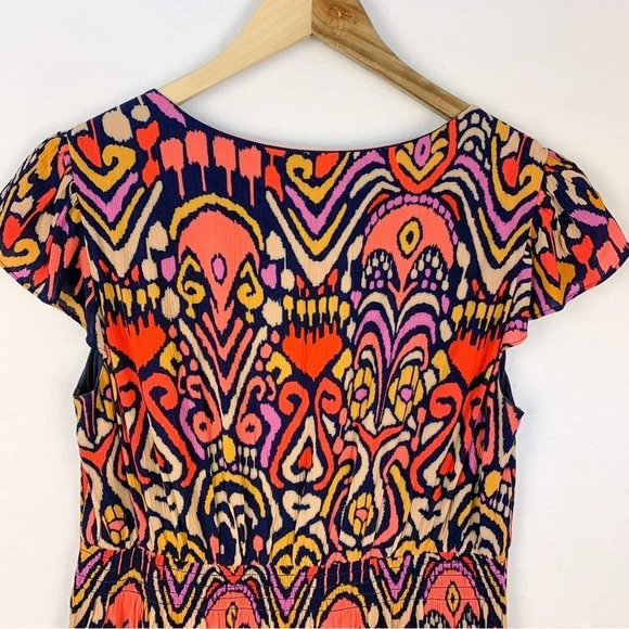 Boden Grace Flutter Sleeve Dress Multicolor Ikat - Picture 4 of 9